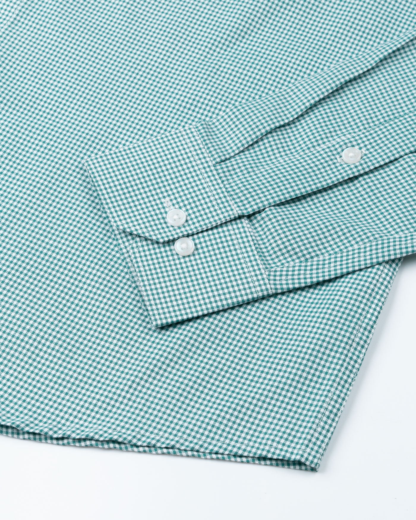 Dersko Green Gingham Check Button Down Cotton Shirt - John Ellies