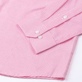 Dersko Pink Gingham Check Button Down Cotton Shirt - John Ellies