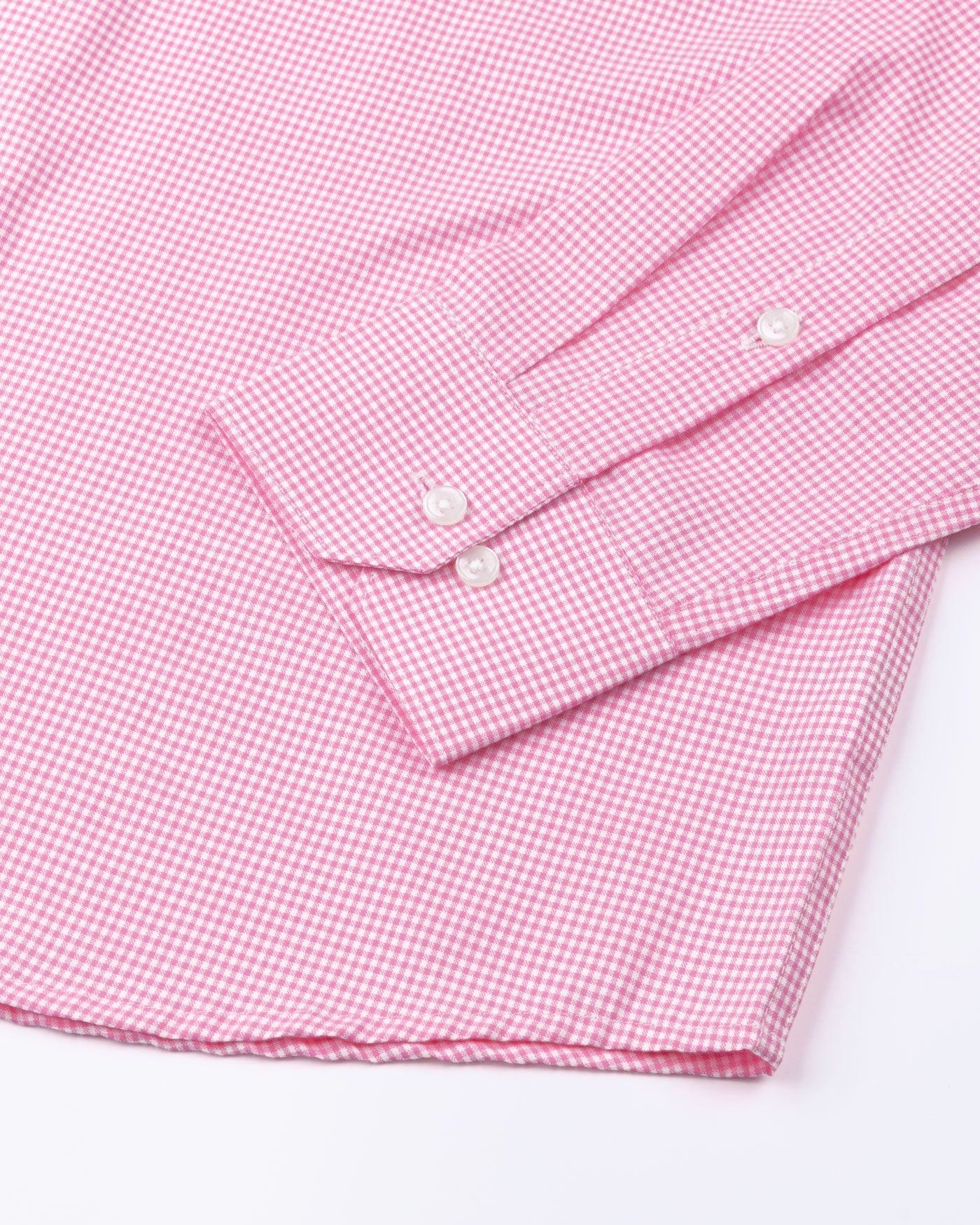 Dersko Pink Gingham Check Button Down Cotton Shirt - John Ellies