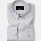 Dersko Silver Gingham Check Button Down Cotton Shirt - John Ellies