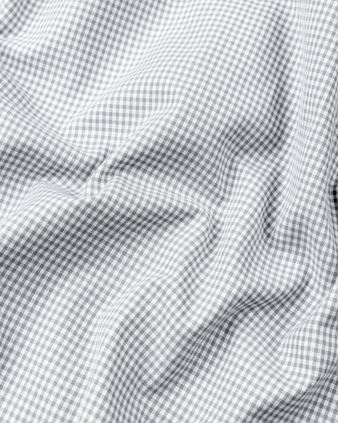 Dersko Silver Gingham Check Button Down Cotton Shirt - John Ellies