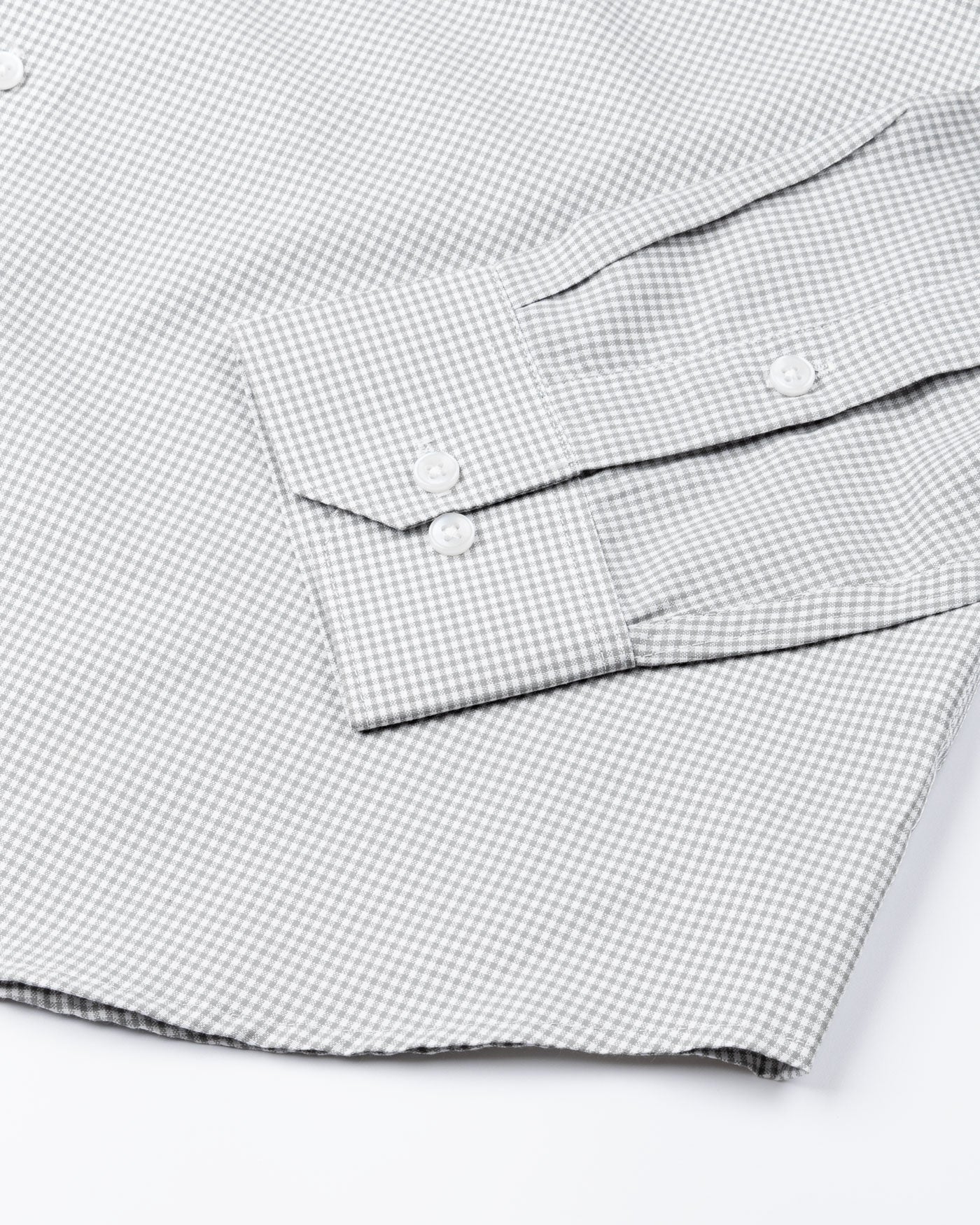 Dersko Silver Gingham Check Button Down Cotton Shirt - John Ellies