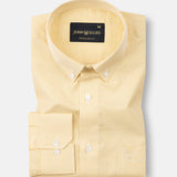 Dersko Yellow Gingham Check Button Down Cotton Shirt - John Ellies