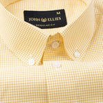 Dersko Yellow Gingham Check Button Down Cotton Shirt - John Ellies