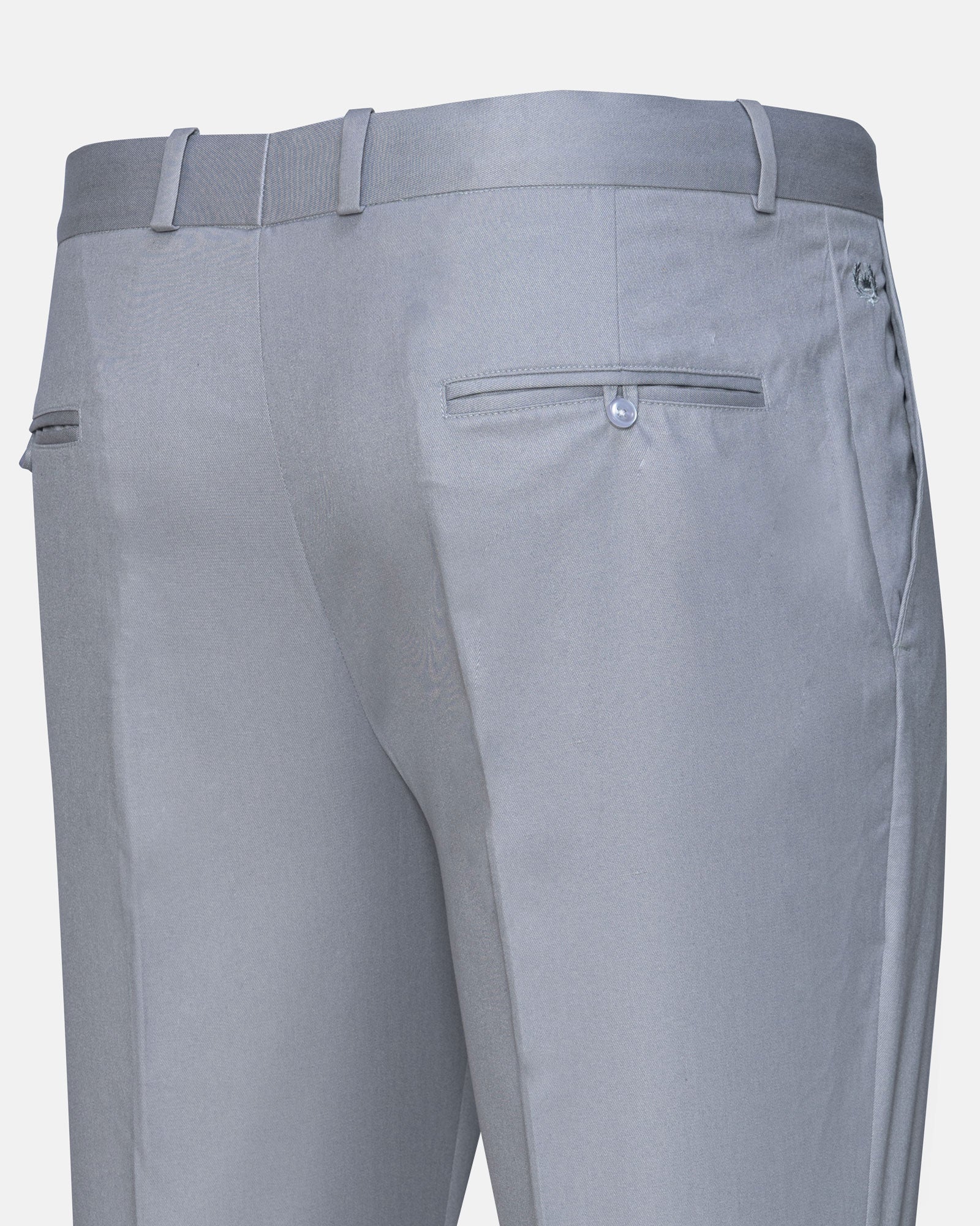 Canes Silver Plain Formal Cotton Pant - John Ellies