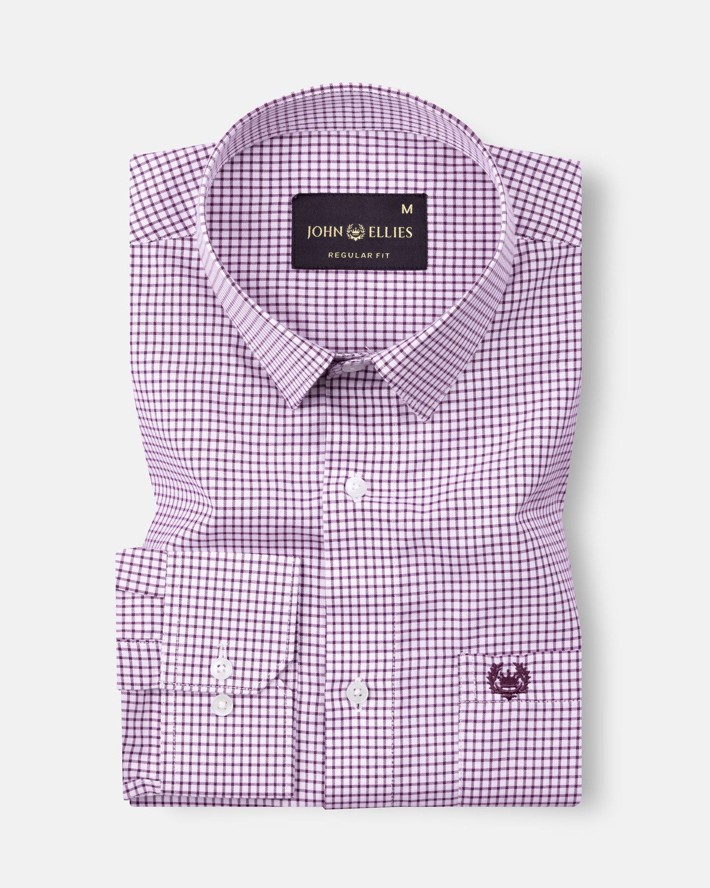 Nupin Purple Check Premium Cotton Shirt - John Ellies