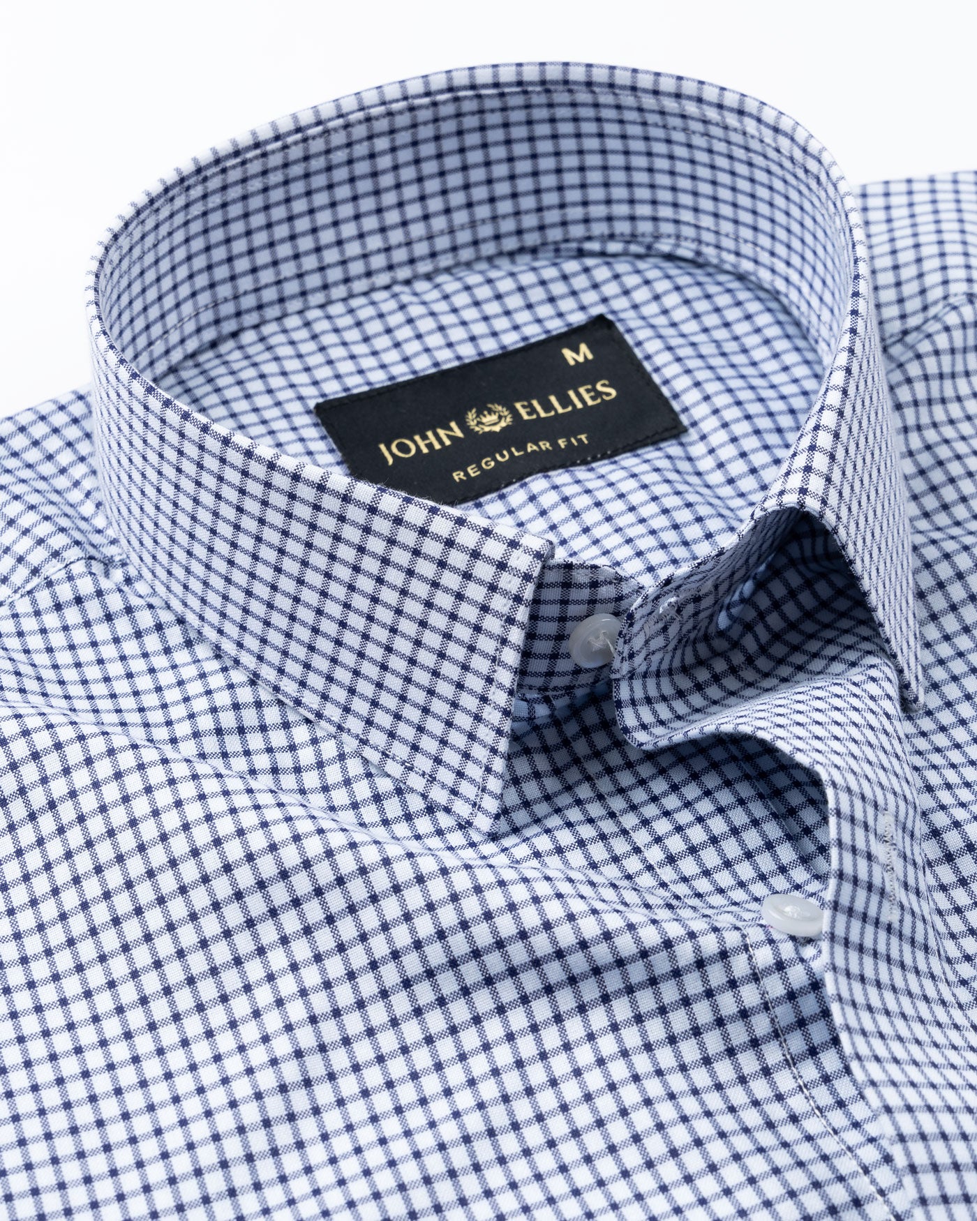 Nupin Navy Blue Check Premium Cotton Shirt - John Ellies