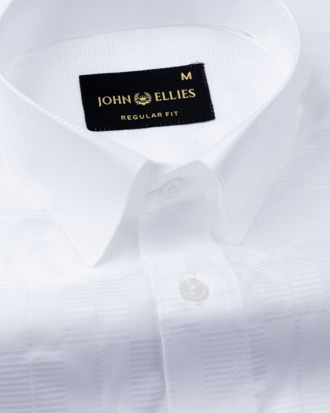 Matto Stripe White Cotton Dobby Shirt - John Ellies