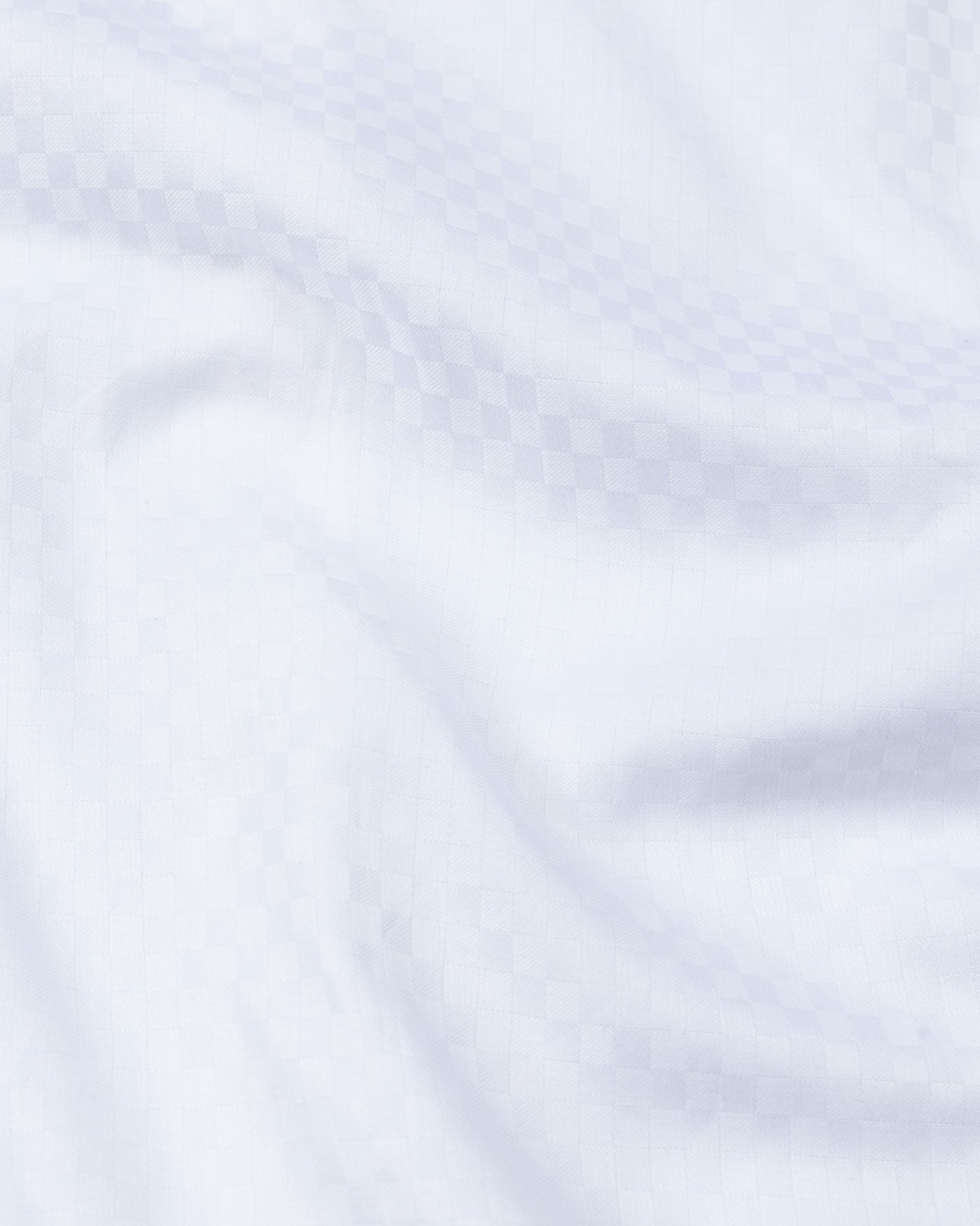 Matto Check White Cotton Dobby Shirt - John Ellies
