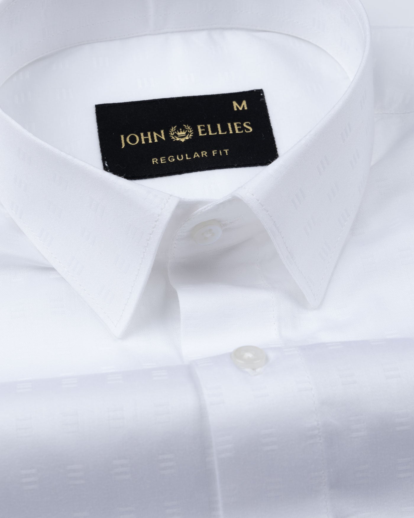 Matto Multi Line White Cotton Dobby Shirt - John Ellies