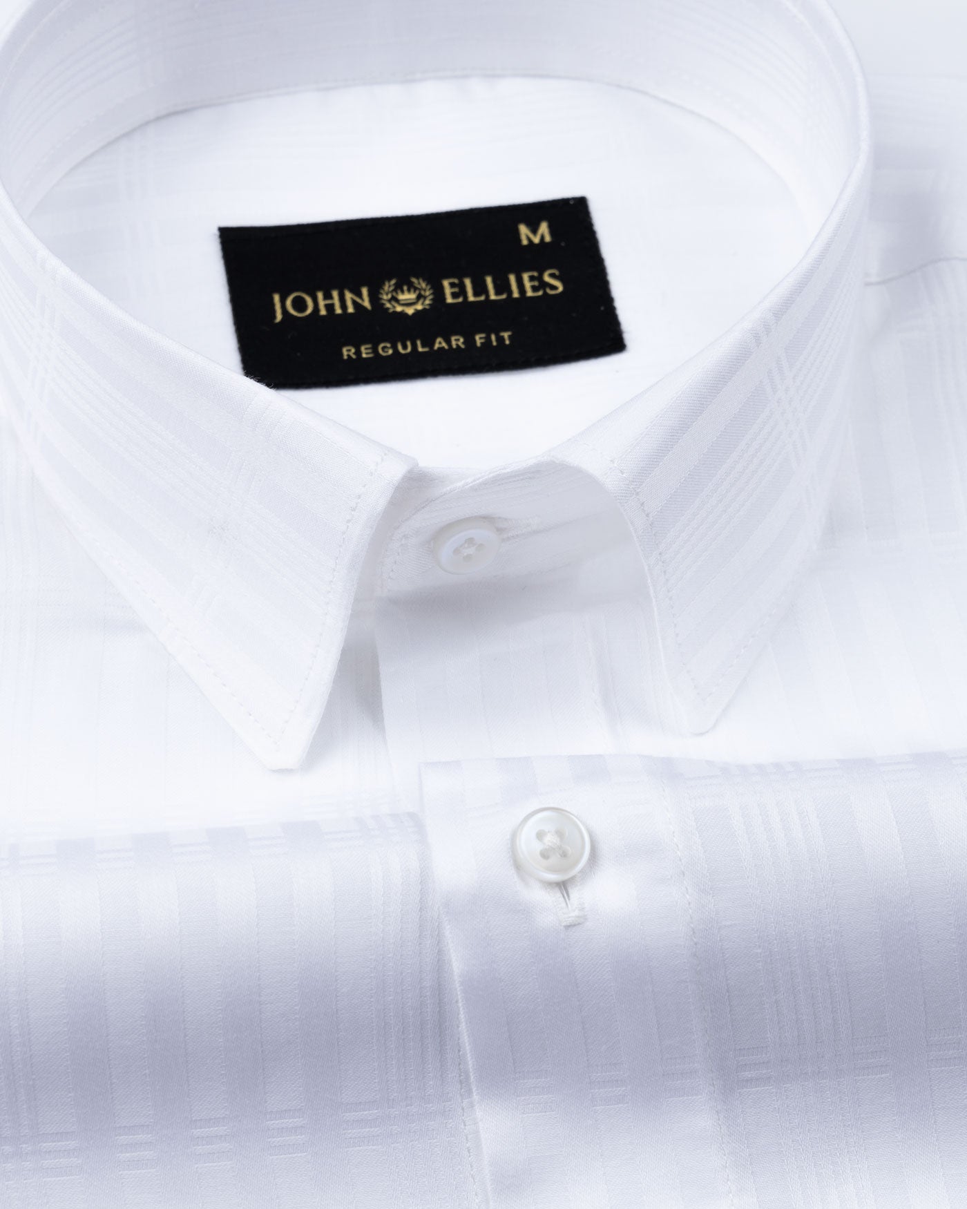 Matto Box White Cotton Dobby Shirt - John Ellies