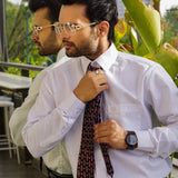 Presto White Cotton Dobby Textured Shirt - John Ellies