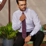 Presto White Cotton Dobby Textured Shirt - John Ellies