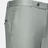 Canes Light Olive Plain Formal Cotton Pant - John Ellies