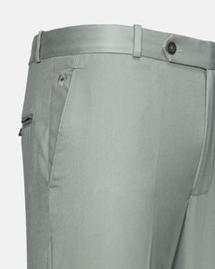 Canes Light Olive Plain Formal Cotton Pant - John Ellies