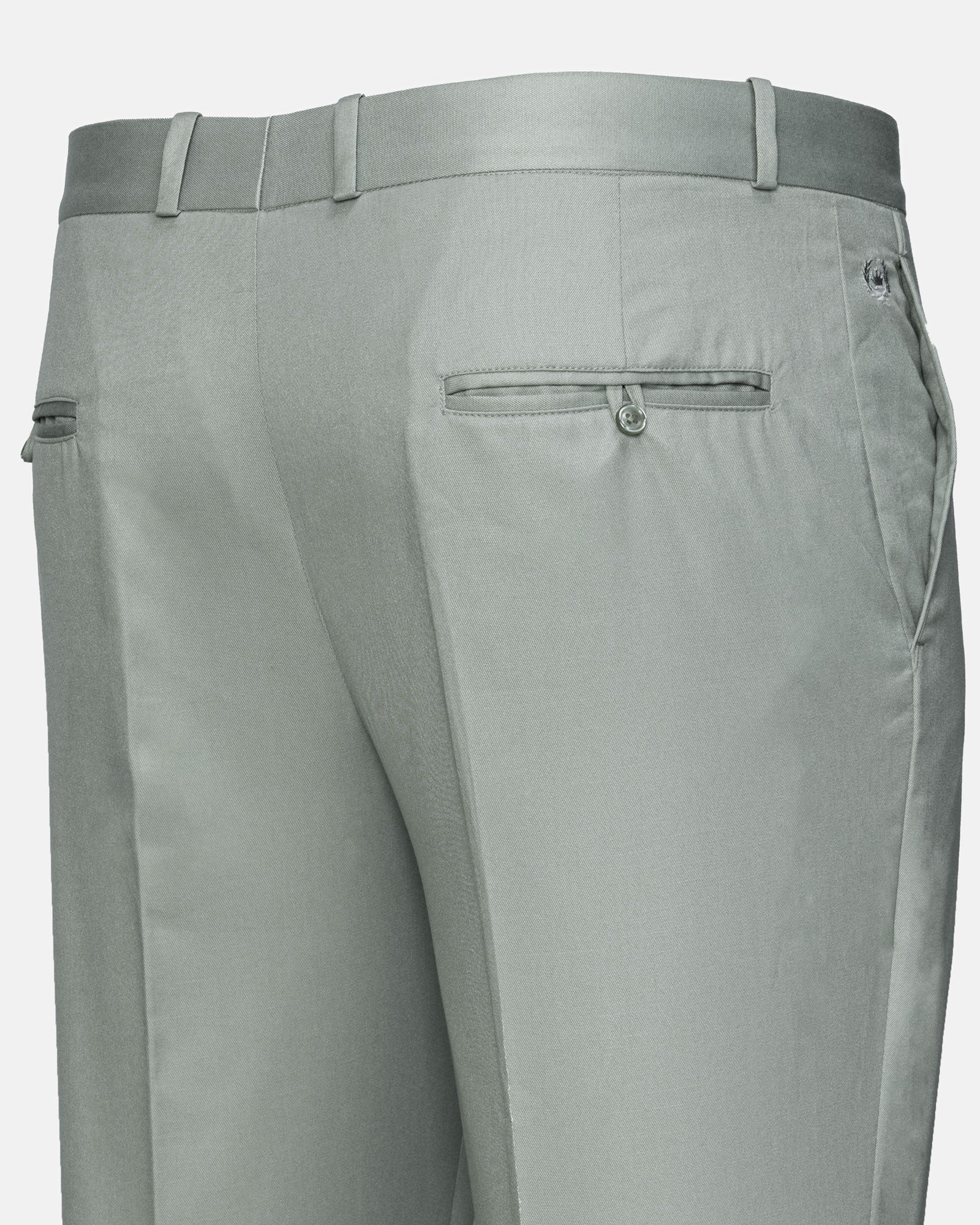 Canes Light Olive Plain Formal Cotton Pant - John Ellies