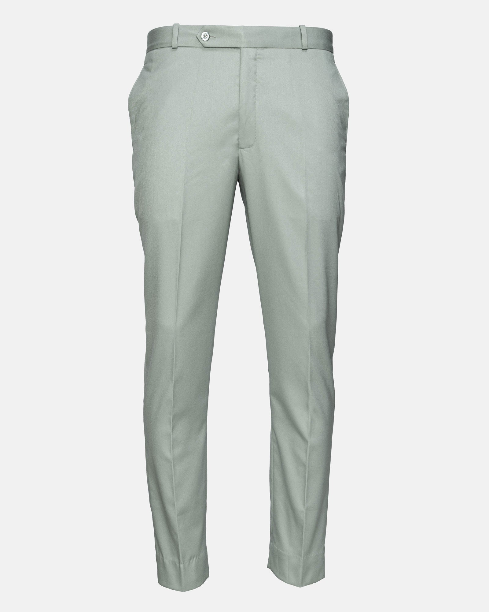 Canes Light Olive Plain Formal Cotton Pant - John Ellies