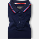 Mxpacio Midnight Blue Cotton Polo T-Shirt