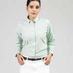 Strata Green Stripes Oxford Cotton Women Shirt - John Ellies