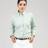 Strata Green Stripes Oxford Cotton Women Shirt - John Ellies