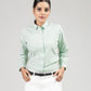 Strata Green Stripes Oxford Cotton Women Shirt - John Ellies