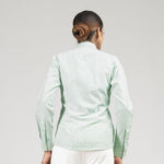 Strata Green Stripes Oxford Cotton Women Shirt - John Ellies