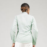 Strata Green Stripes Oxford Cotton Women Shirt - John Ellies