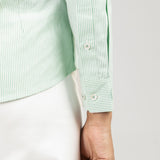 Strata Green Stripes Oxford Cotton Women Shirt - John Ellies