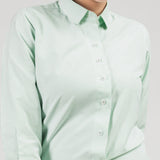 Strata Green Stripes Oxford Cotton Women Shirt - John Ellies