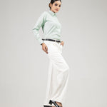 Strata Green Stripes Oxford Cotton Women Shirt - John Ellies