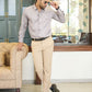 Presto Magenta Cotton Dobby Textured Shirt - John Ellies