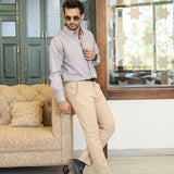 Presto Magenta Cotton Dobby Textured Shirt - John Ellies