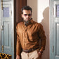 Presto Brown Cotton Dobby Textured Shirt - John Ellies