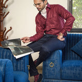 Presto Maroon Cotton Dobby Textured Shirt - John Ellies