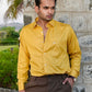 Presto Yellow Cotton Dobby Textured Shirt - John Ellies