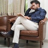 Presto Navy Blue Cotton Dobby Textured Shirt - John Ellies