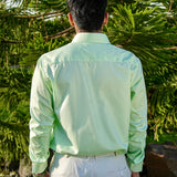 Presto Lime Cotton Dobby Textured Shirt - John Ellies