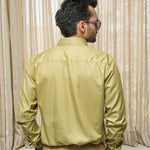 Presto Olive Cotton Dobby Textured Shirt - John Ellies