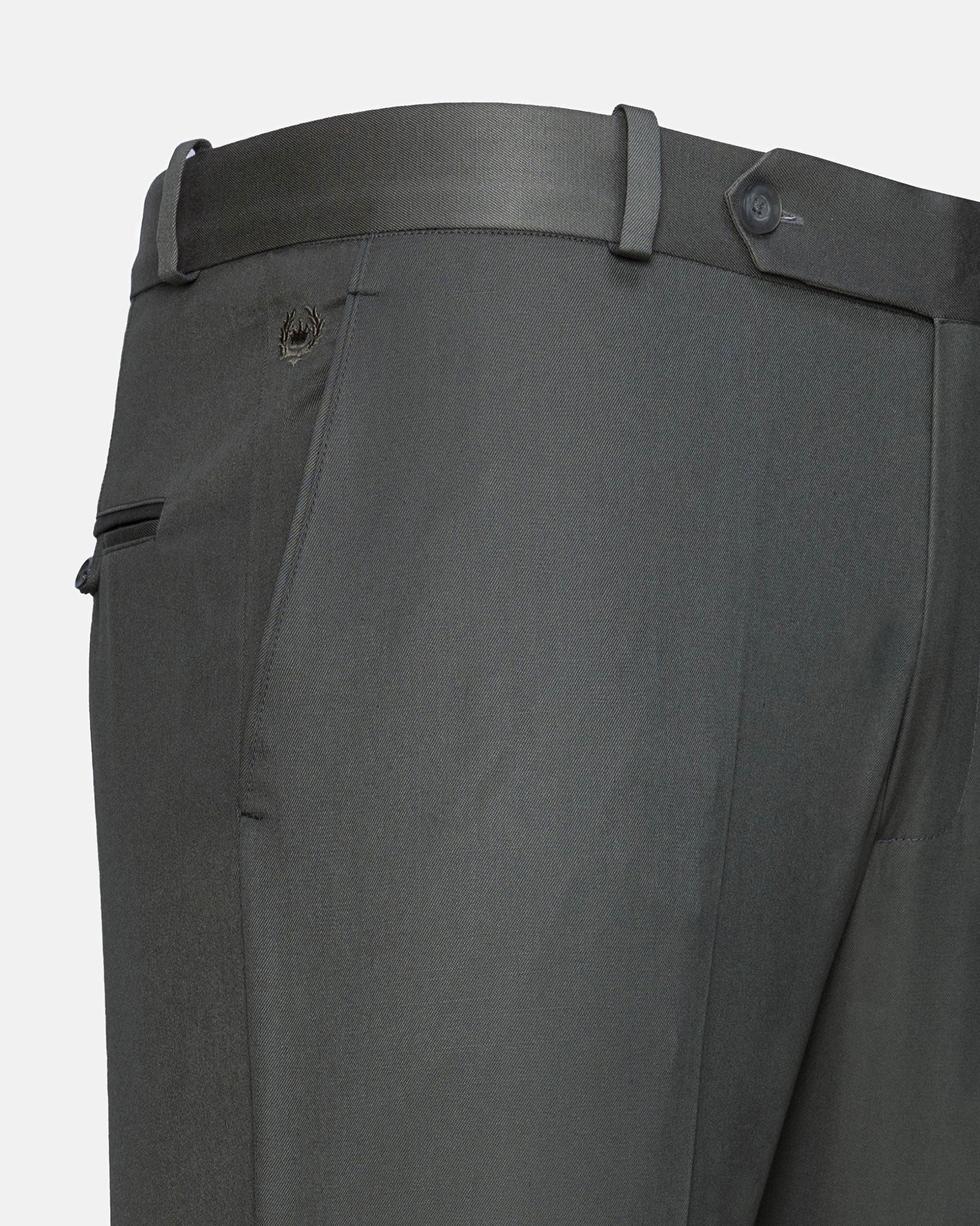 Canes Ash Grey Plain Formal Cotton Pant - John Ellies