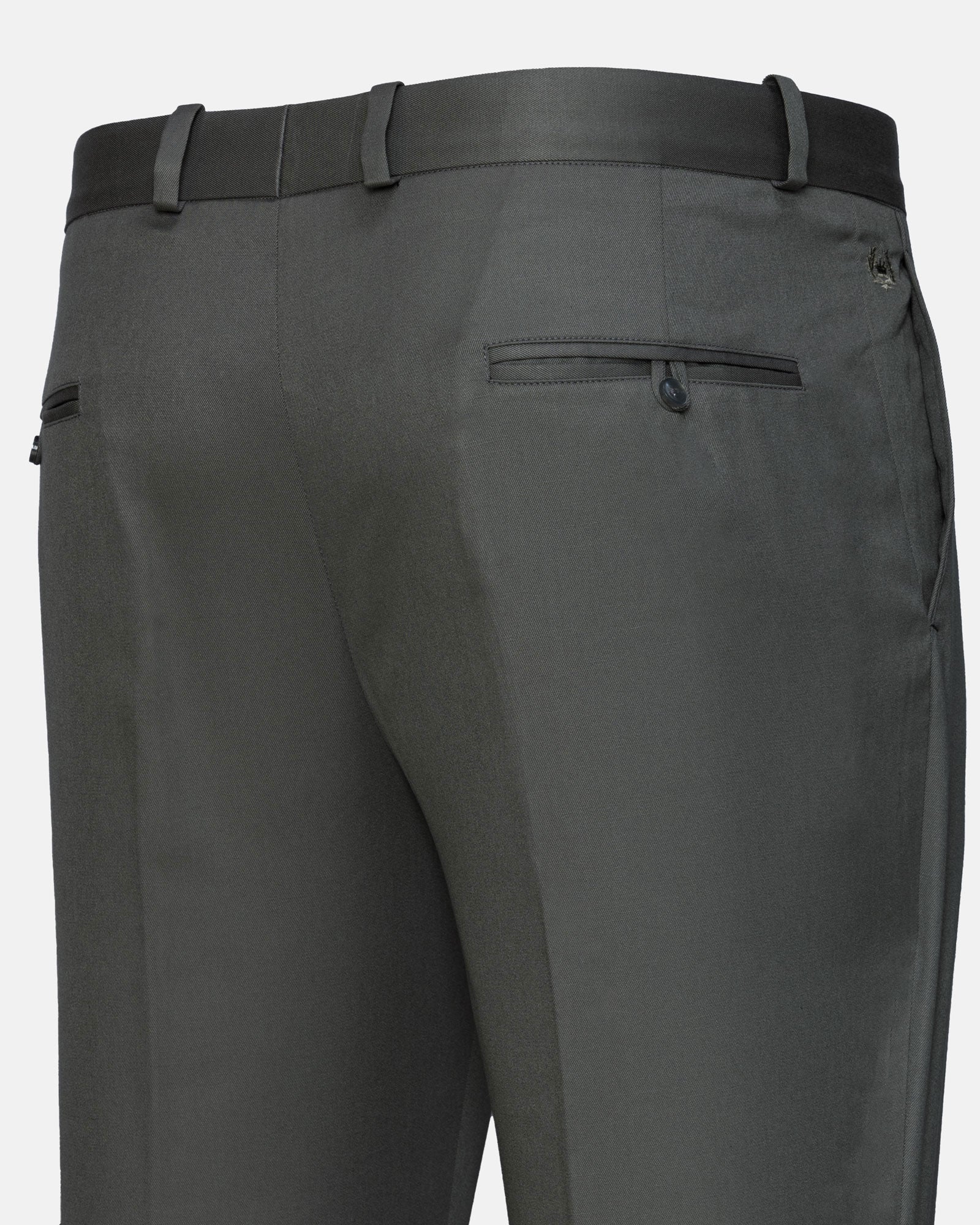 Canes Ash Grey Plain Formal Cotton Pant - John Ellies