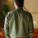 Presto Green Cotton Dobby Textured Shirt - John Ellies