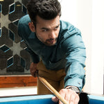 Presto Teal Cotton Dobby Textured Shirt - John Ellies