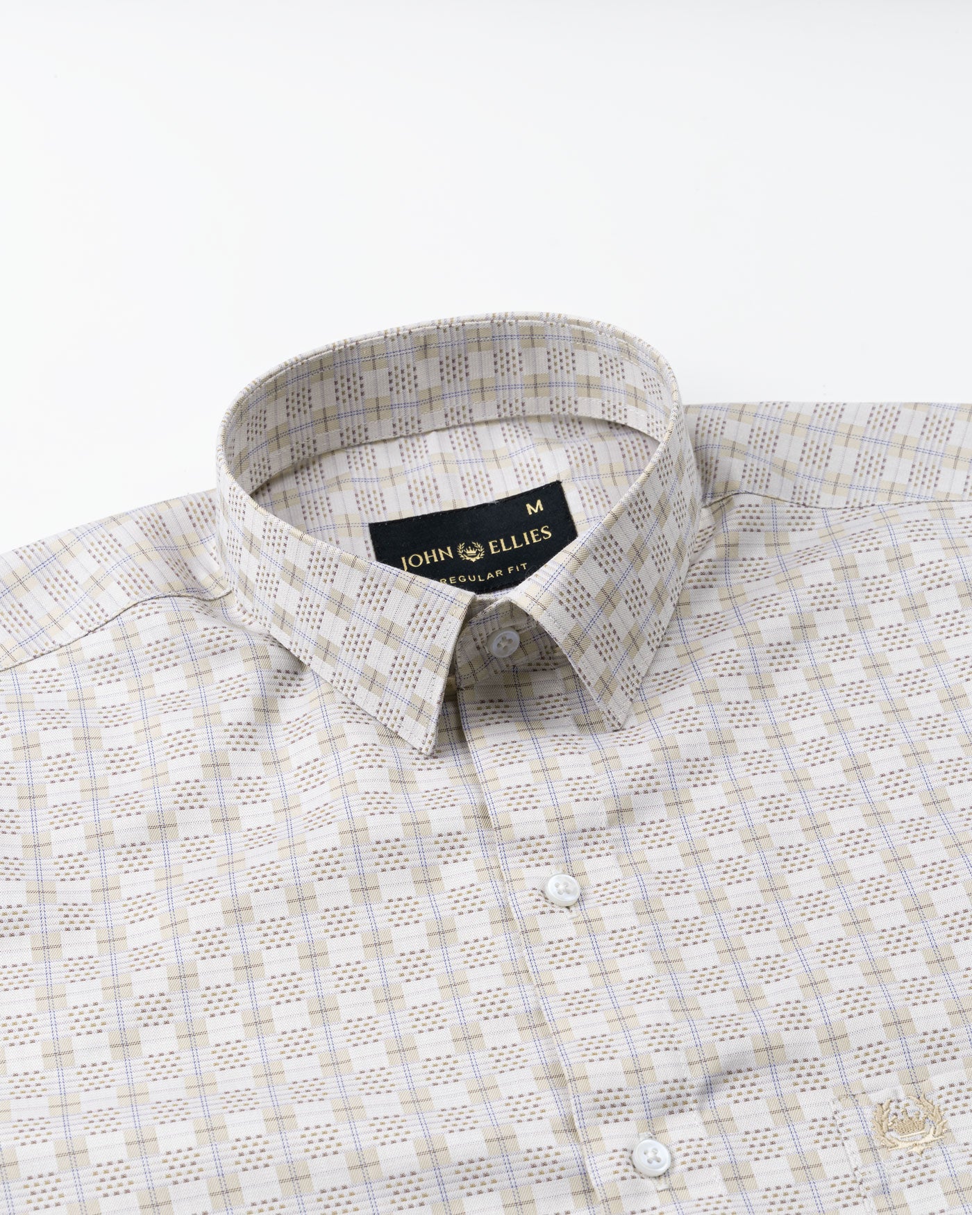 Varell Beige Check Premium Cotton Shirt - John Ellies