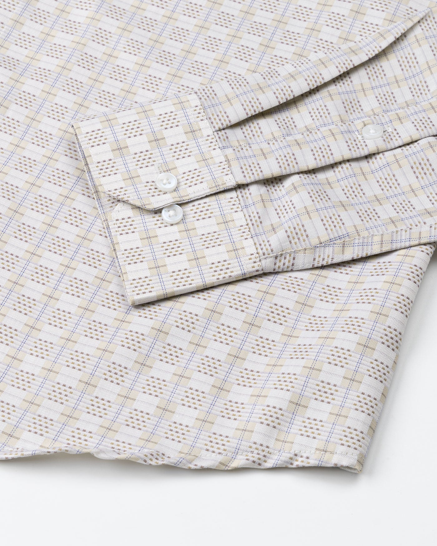 Varell Beige Check Premium Cotton Shirt - John Ellies