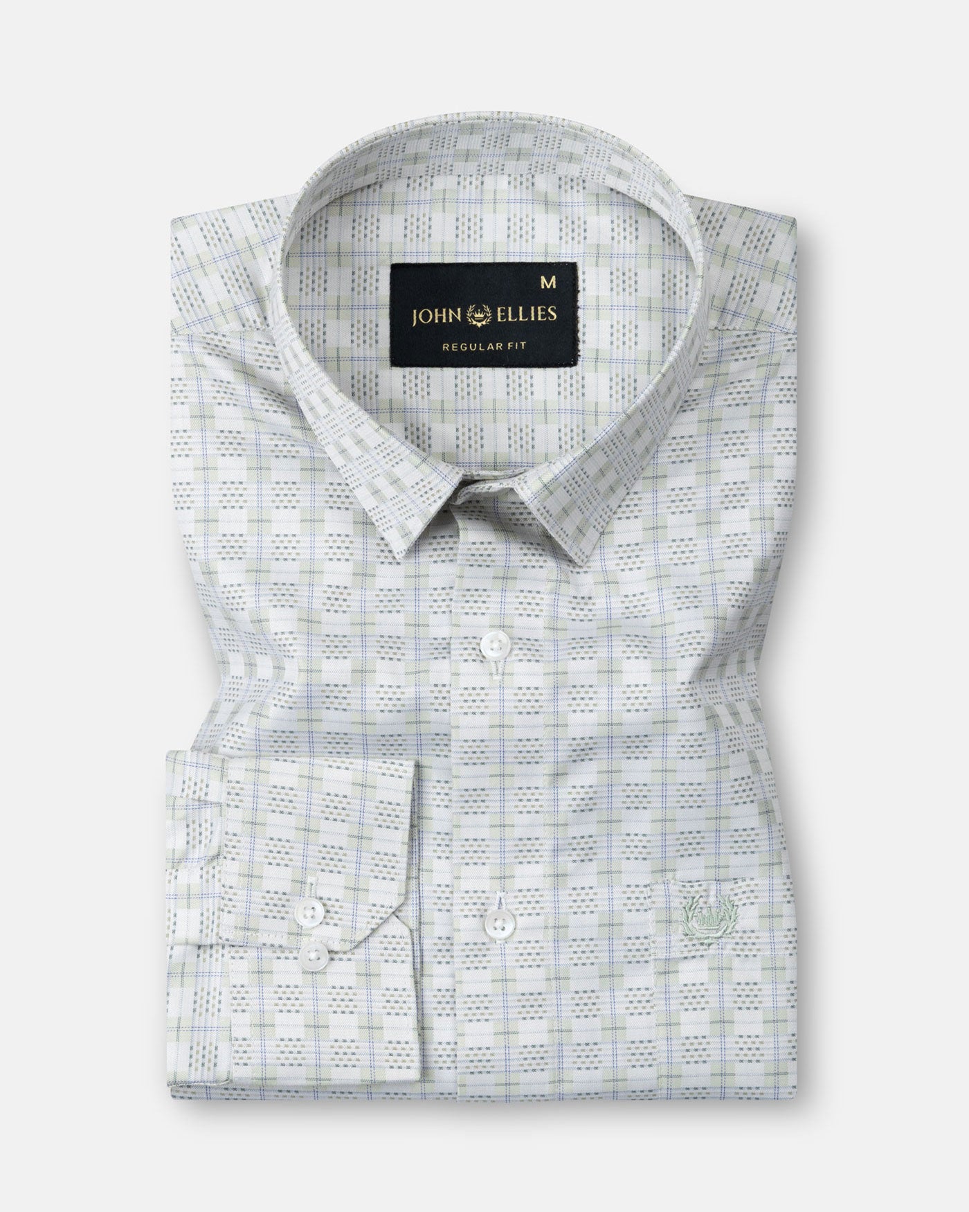 Varell Green Check Premium Cotton Shirt - John Ellies
