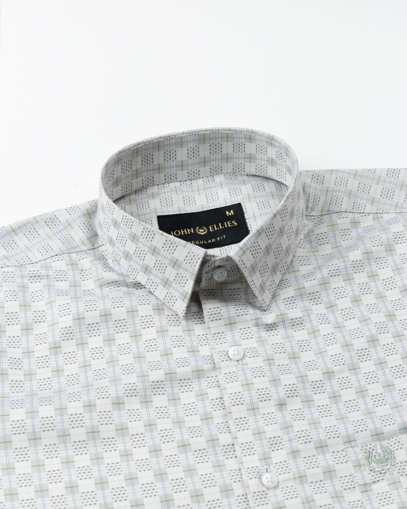 Varell Green Check Premium Cotton Shirt - John Ellies