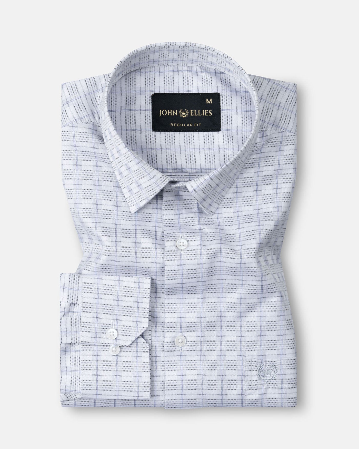 Varell Silver Check Premium Cotton Shirt - John Ellies