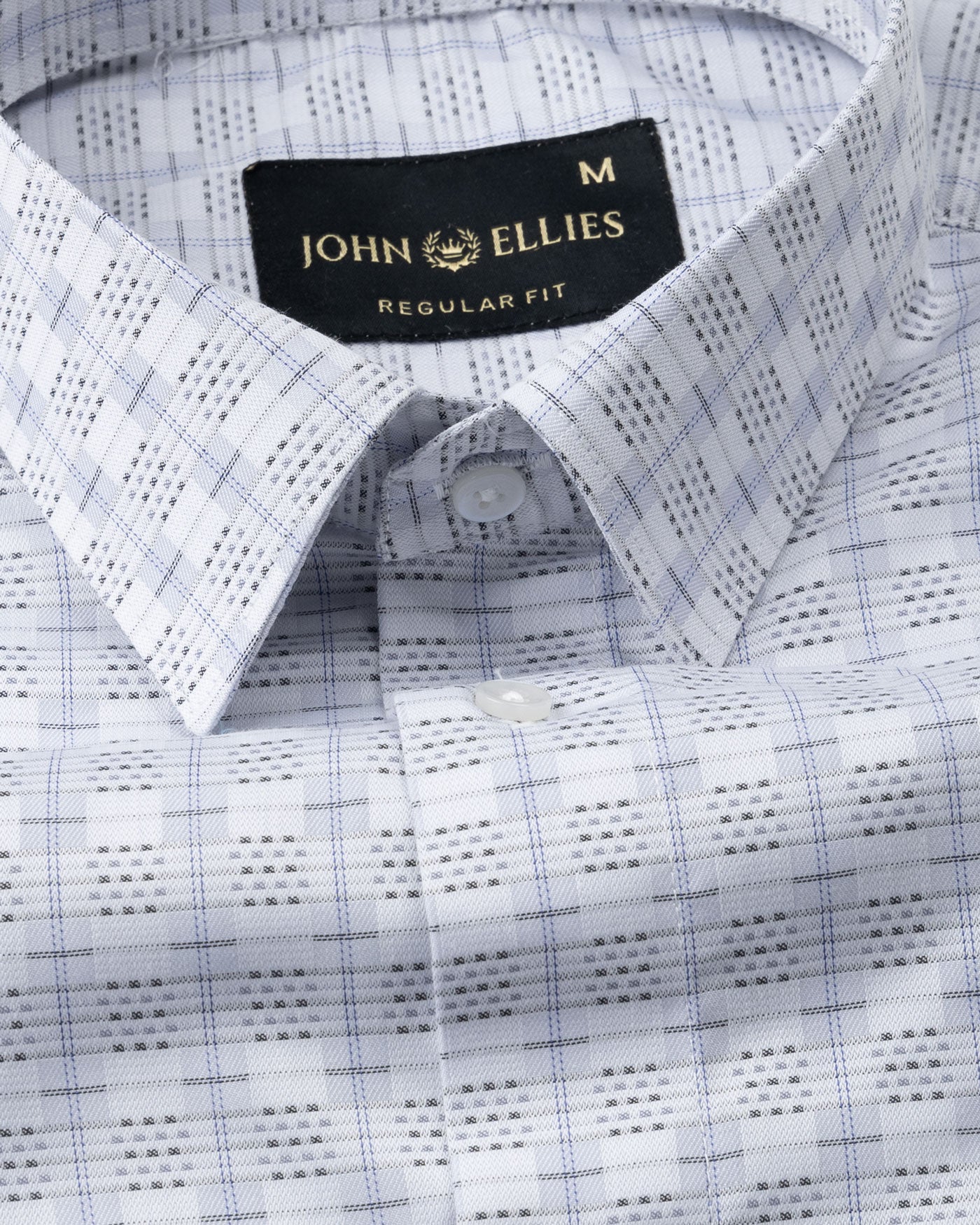 Varell Silver Check Premium Cotton Shirt - John Ellies