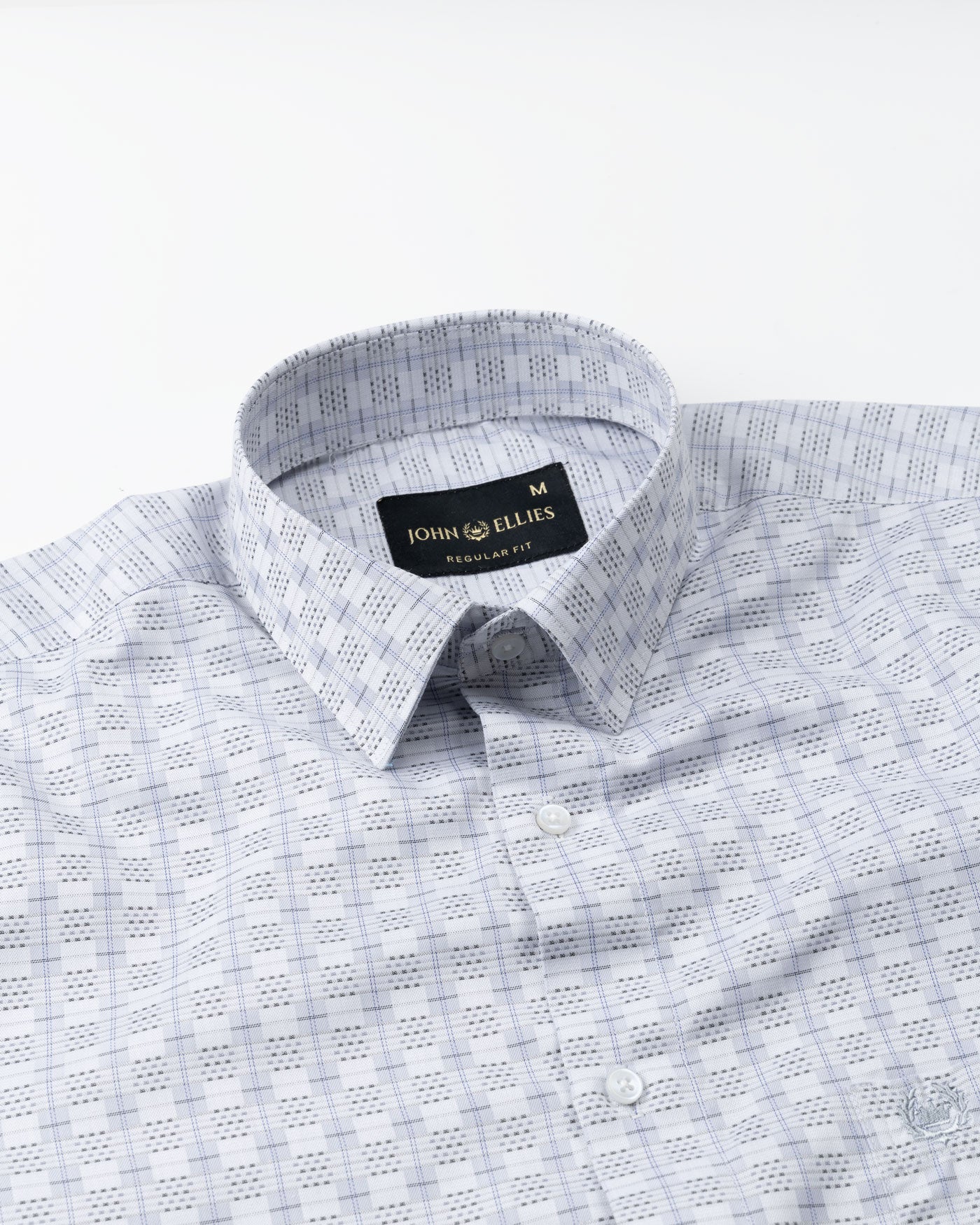 Varell Silver Check Premium Cotton Shirt - John Ellies