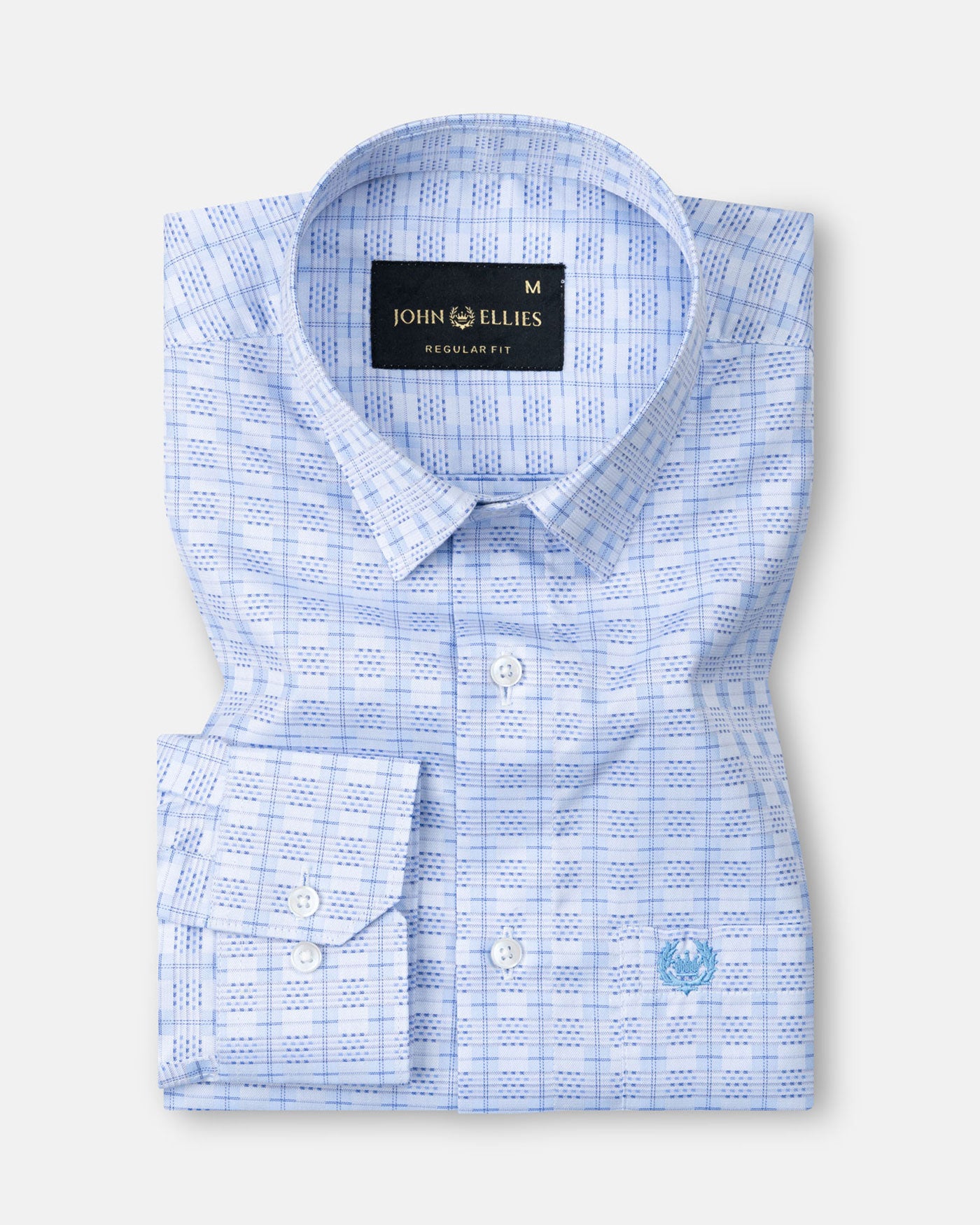 Varell Blue Check Premium Cotton Shirt - John Ellies